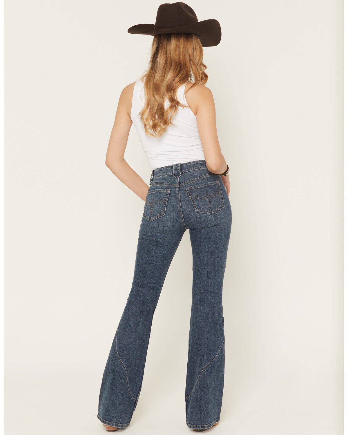 Shyanne Women's Grand Dark Wash High Rise Flare Stretch Denim Jeans