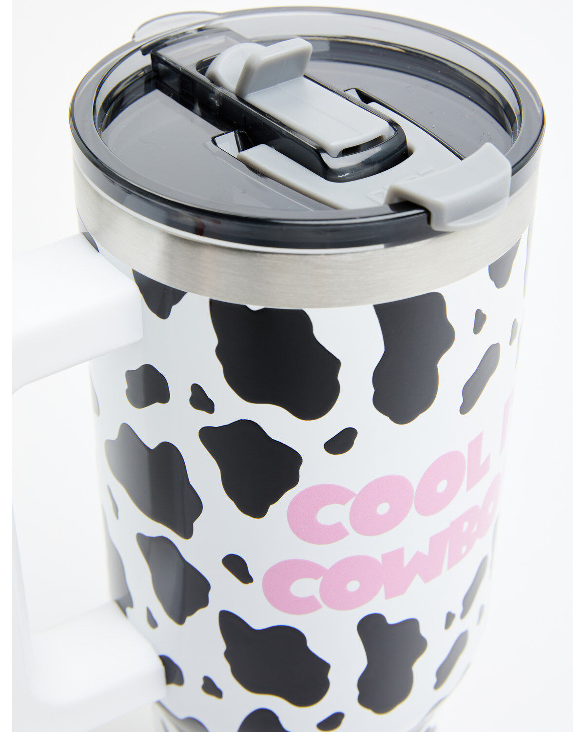 Image #3 - Boot Barn 40oz Cool It Cowboy Tumbler With Handle, Black/white, hi-res