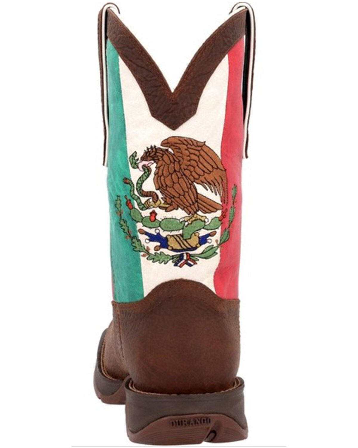 Image #5 - Durango Men's Rebel Mexico Flag Shaft Performance Western Boots - Broad Square Toe, Brown, hi-res
