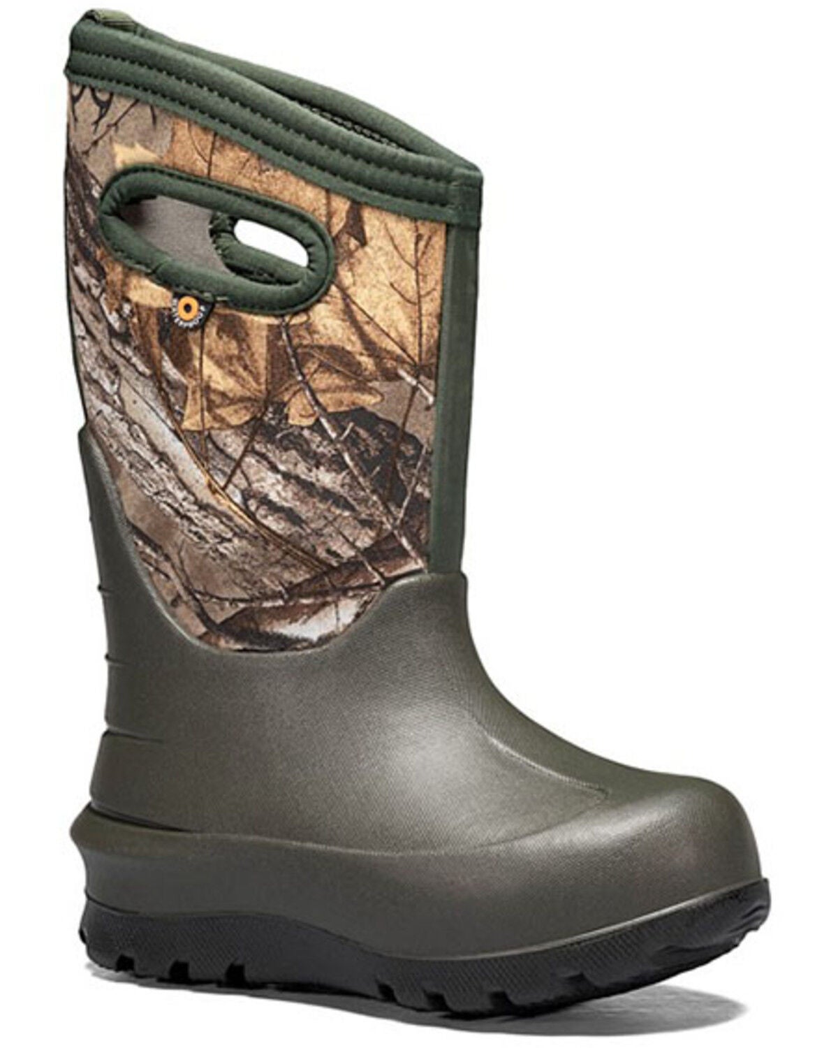 Image #1 - Bogs Boys' Neo Classic Real Tree Waterproof Boots - Round Toe, Dark Green, hi-res
