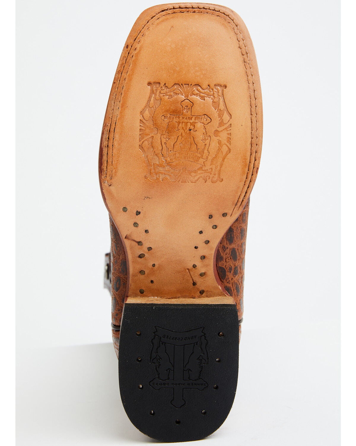 Image #7 - Tanner Mark Women's Caiman Print Western Boots - Broad Square Toe, Blue, hi-res