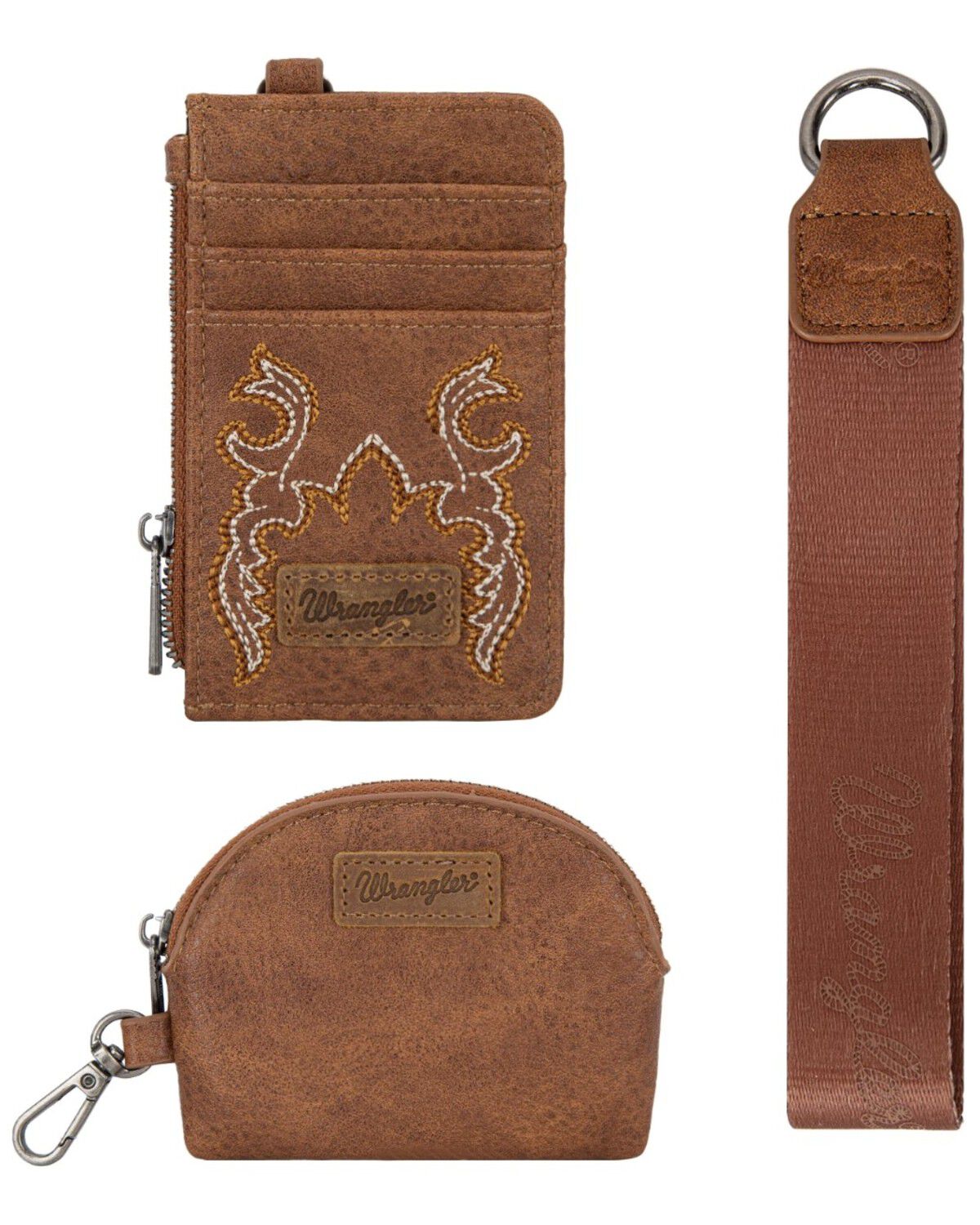 Image #2 - Wrangler Women's Jessie Embroidered Wristlet, Brown, hi-res