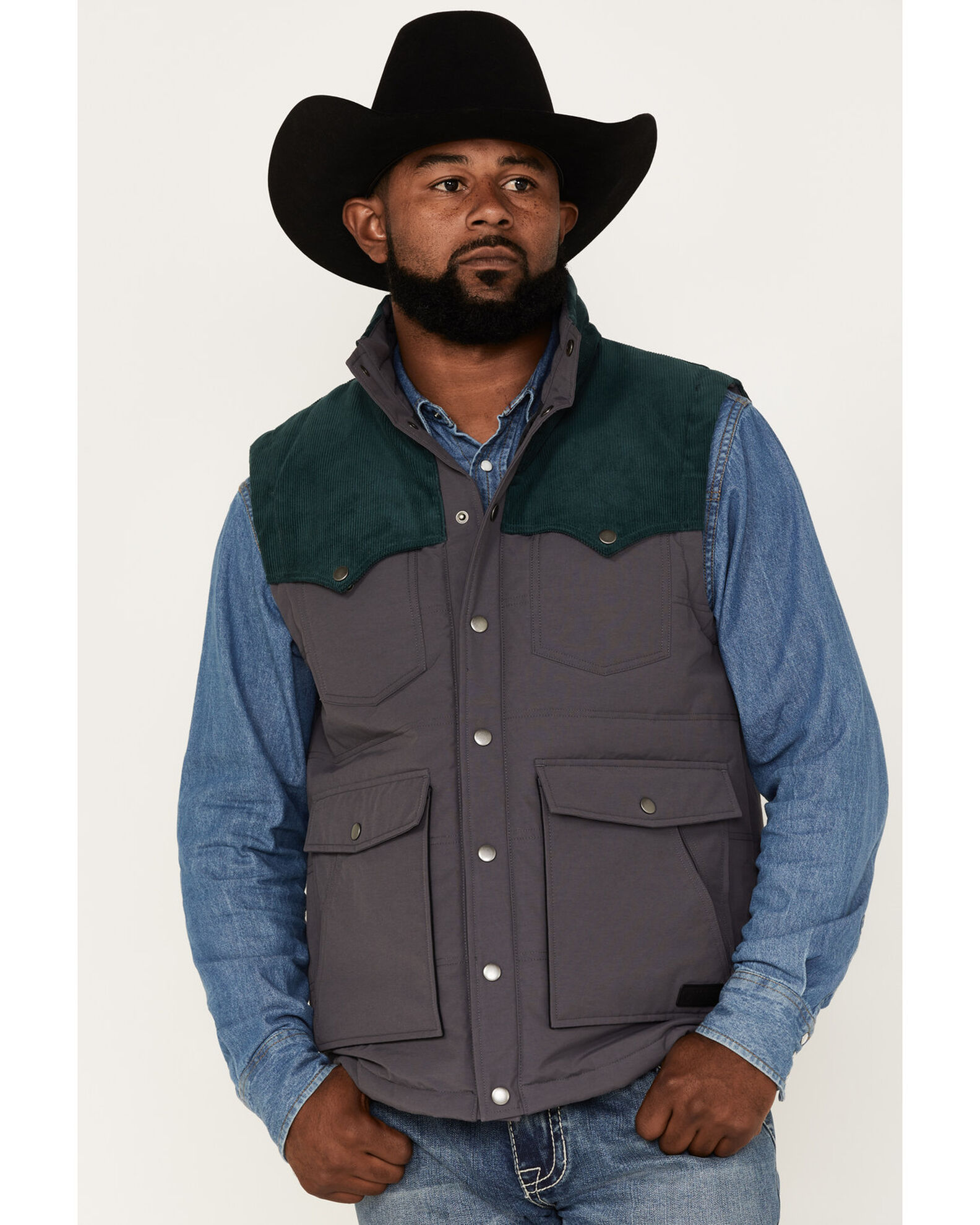 Rock Roll Denim Men s Vintage 46 Color Block Vest Boot Barn