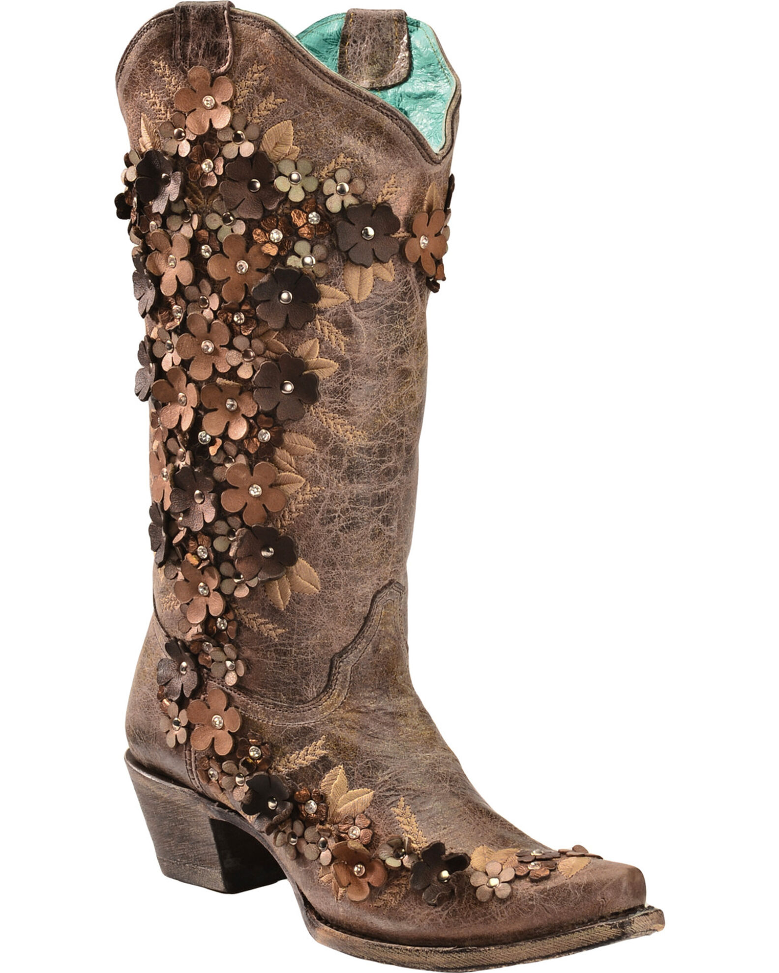 Brown cowgirl boots with white stitching 2025
