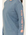 Image #3 - Carhartt Women's Loose Fit Heavyweight Long Sleeve Graphic Work Shirt, Light Blue, hi-res