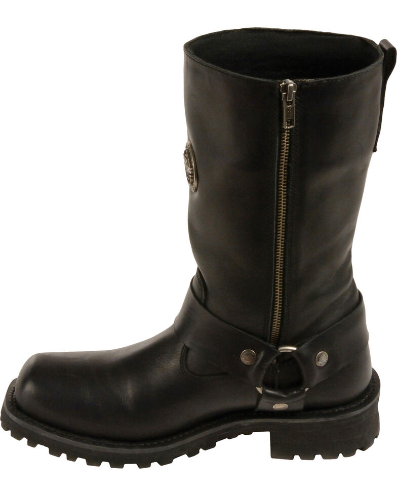 Milwaukee Leather Men's 11" Classic Harness Boots - Square Toe - Wide, Black, hi-res