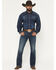 Image #1 - RANK 45® Men's Rockford Wash Brock Relaxed Bootcut Performance Stretch Denim Jeans, Dark Wash, hi-res