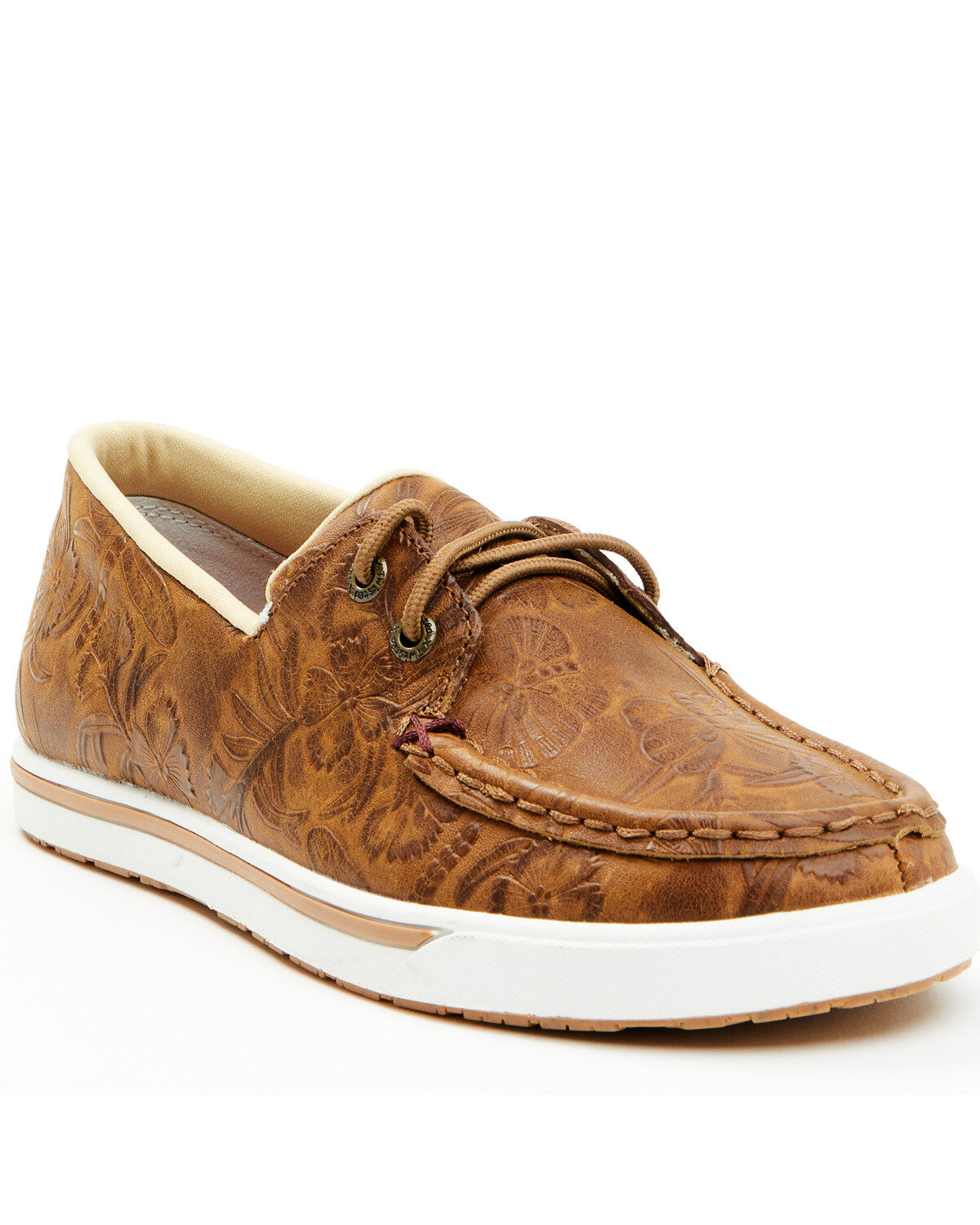Image #1 - Twisted X Women's Kicks Tooled Casual Shoes - Moc Toe, Tan, hi-res