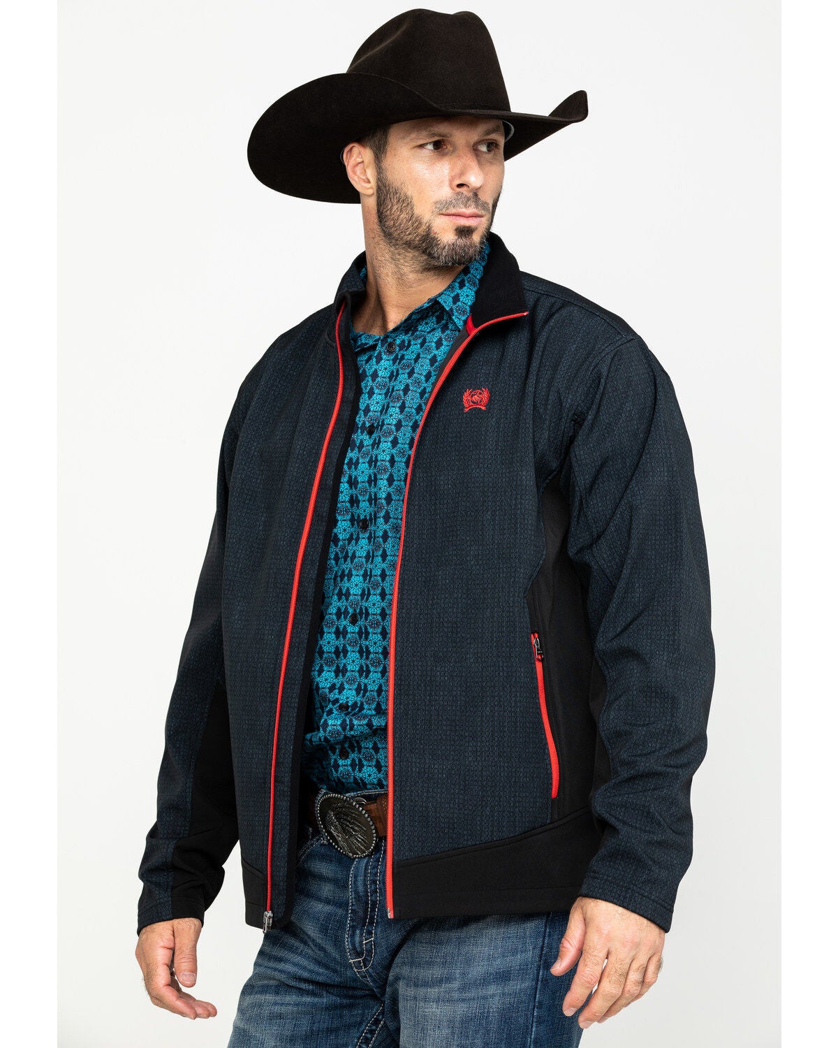 red cinch jacket