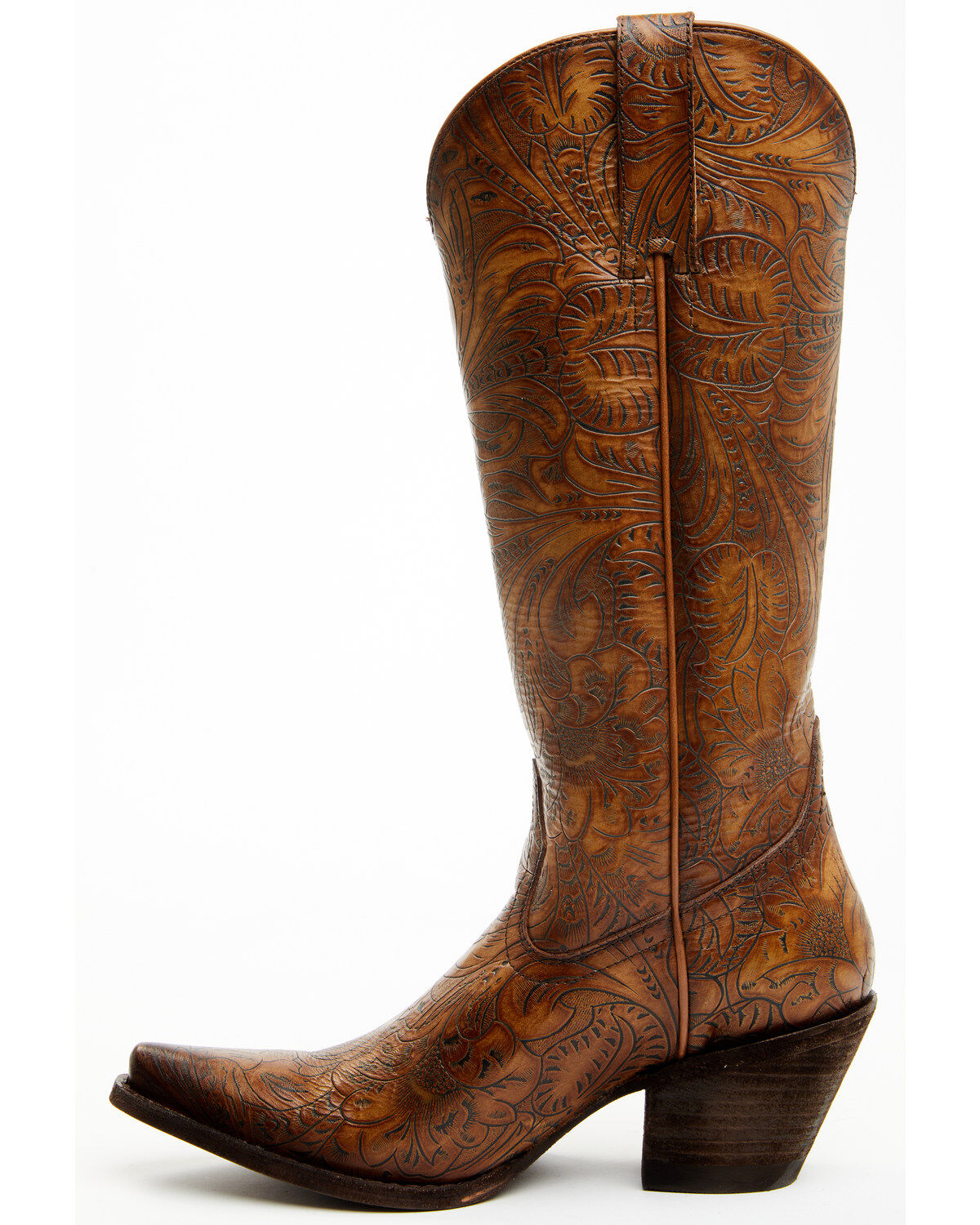 Image #3 - Shyanne Women's Eden Tooled Tall Western Boots - Snip Toe, Brown, hi-res