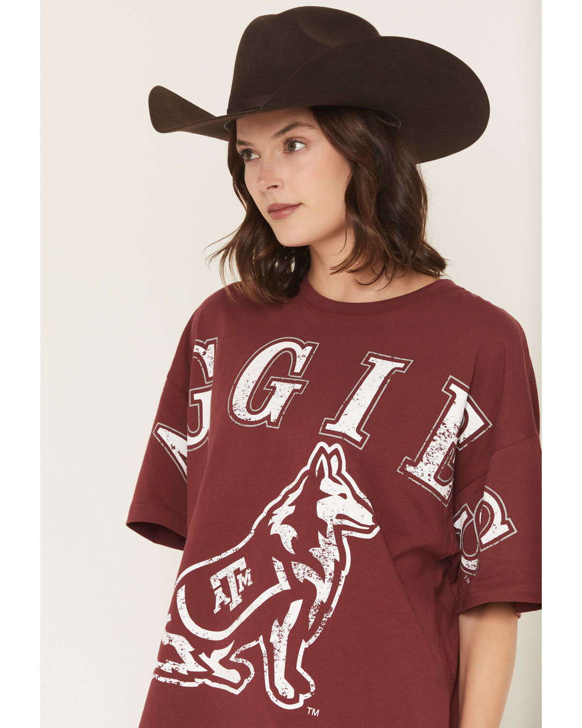 Image #2 - Gameday Women's TAMU Southern Split Short Sleeve Graphic Tee, Maroon, hi-res