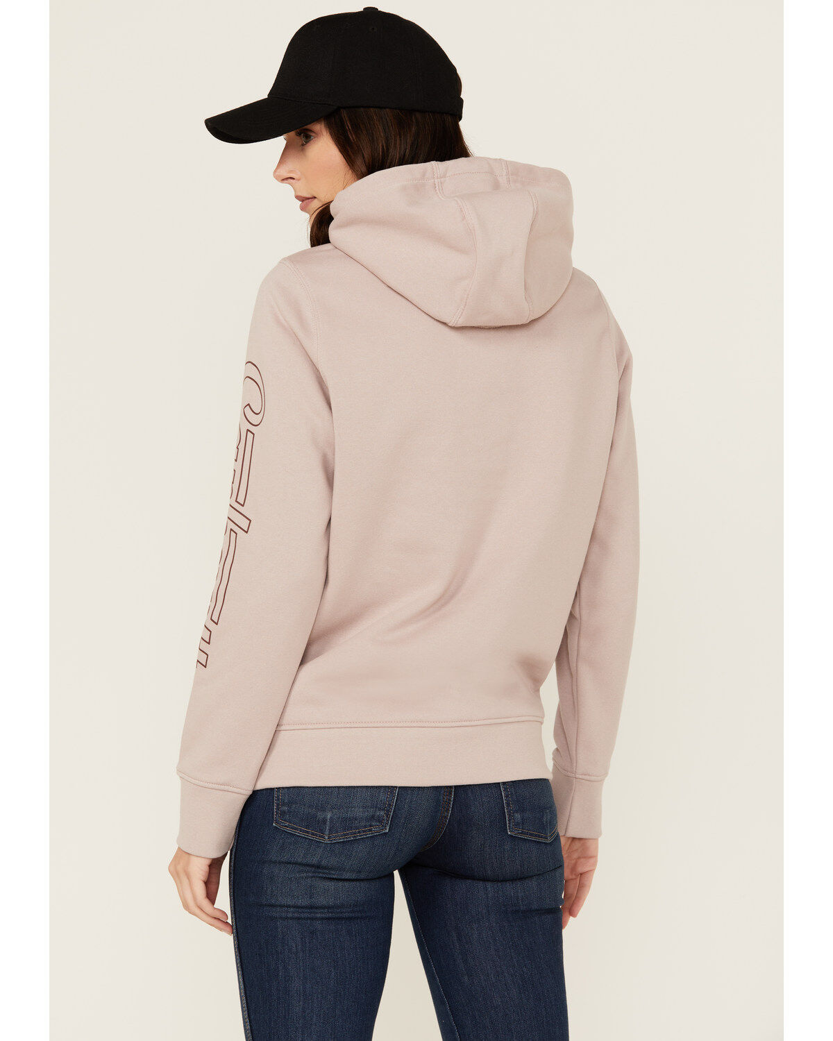 Image #4 - Carhartt Women's Rain Defender® Relaxed Fit Midweight Hooded Sweatshirt, Mauve, hi-res