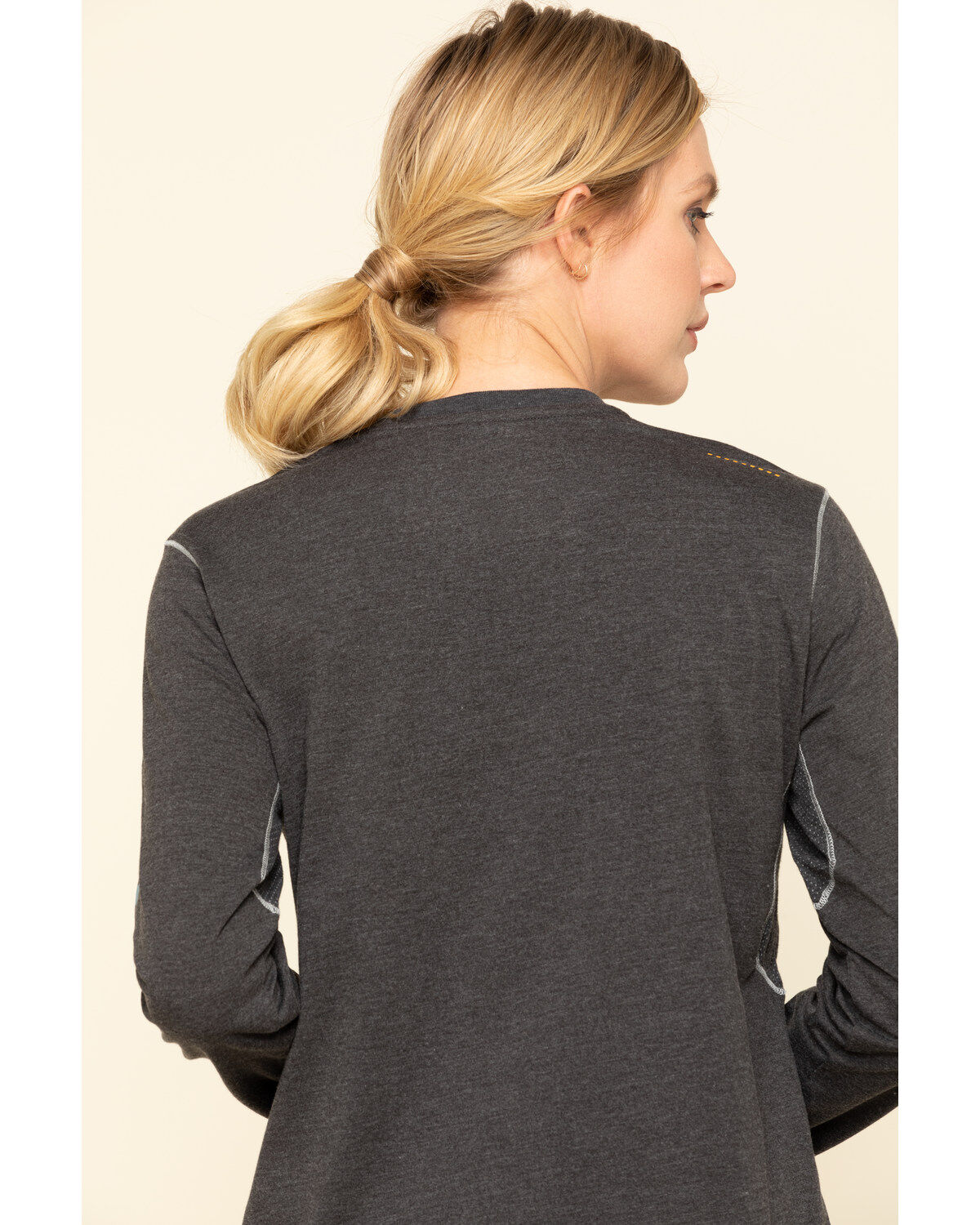 Image #5 - Ariat Women's Charcoal Heather Rebar Logo Long Sleeve Work Shirt, , hi-res