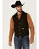 Image #1 - Powder River Outfitters Men's Heather Grey Montana Wool Vest, Dark Brown, hi-res