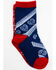 RANK 45® Girls' Bandana Print Socks - 2-Pack, Red/white/blue, hi-res