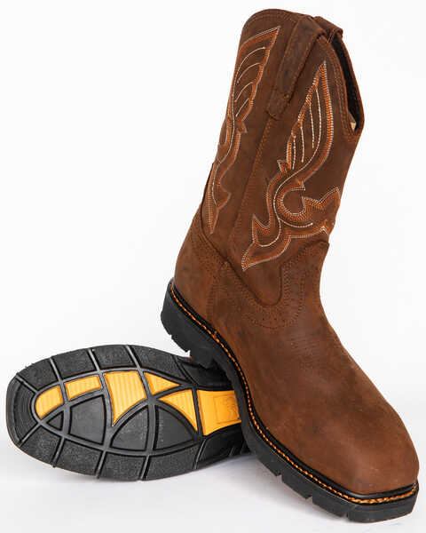 Cody James® Men's Waterproof Composite Toe Pull On Work Boots, Brown, hi-res