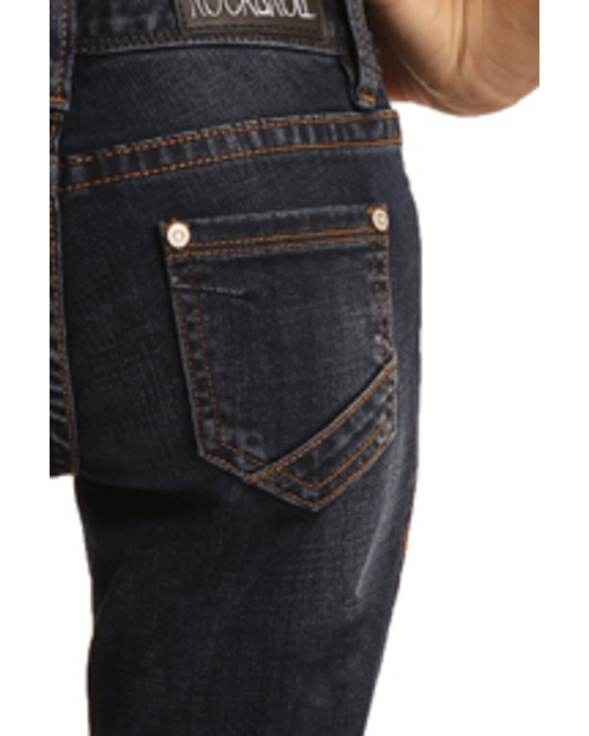 Image #4 - Rock & Roll Denim Girls' Dark Wash Seamed Trouser, , hi-res