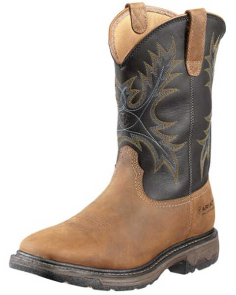 Image #1 - Ariat Men's Workhog H2O Waterproof Steel Toe Western Work Boots, Aged Bark, hi-res
