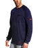 Image #1 - Ariat Men's FR Air Crew Long Sleeve Work Shirt - Tall, Navy, hi-res