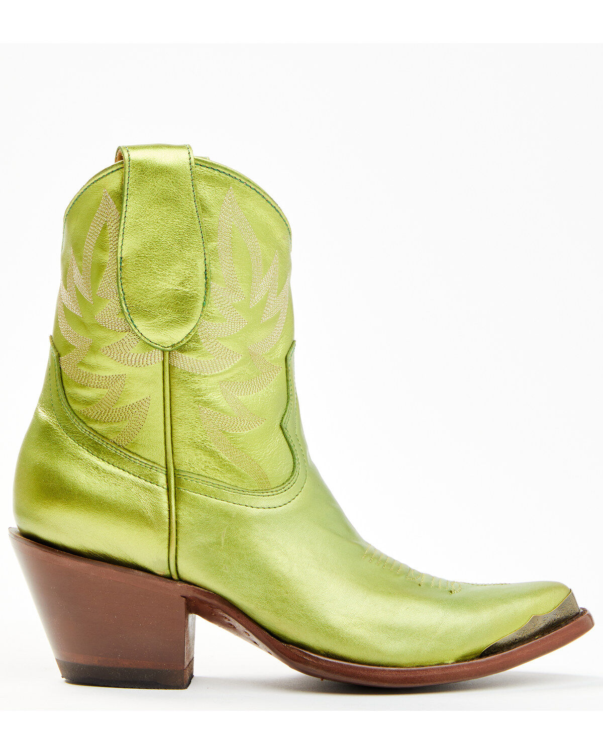 Image #2 - Idyllwind Women's Envy Metallic Fashion Leather Western Booties - Round Toe, Green, hi-res