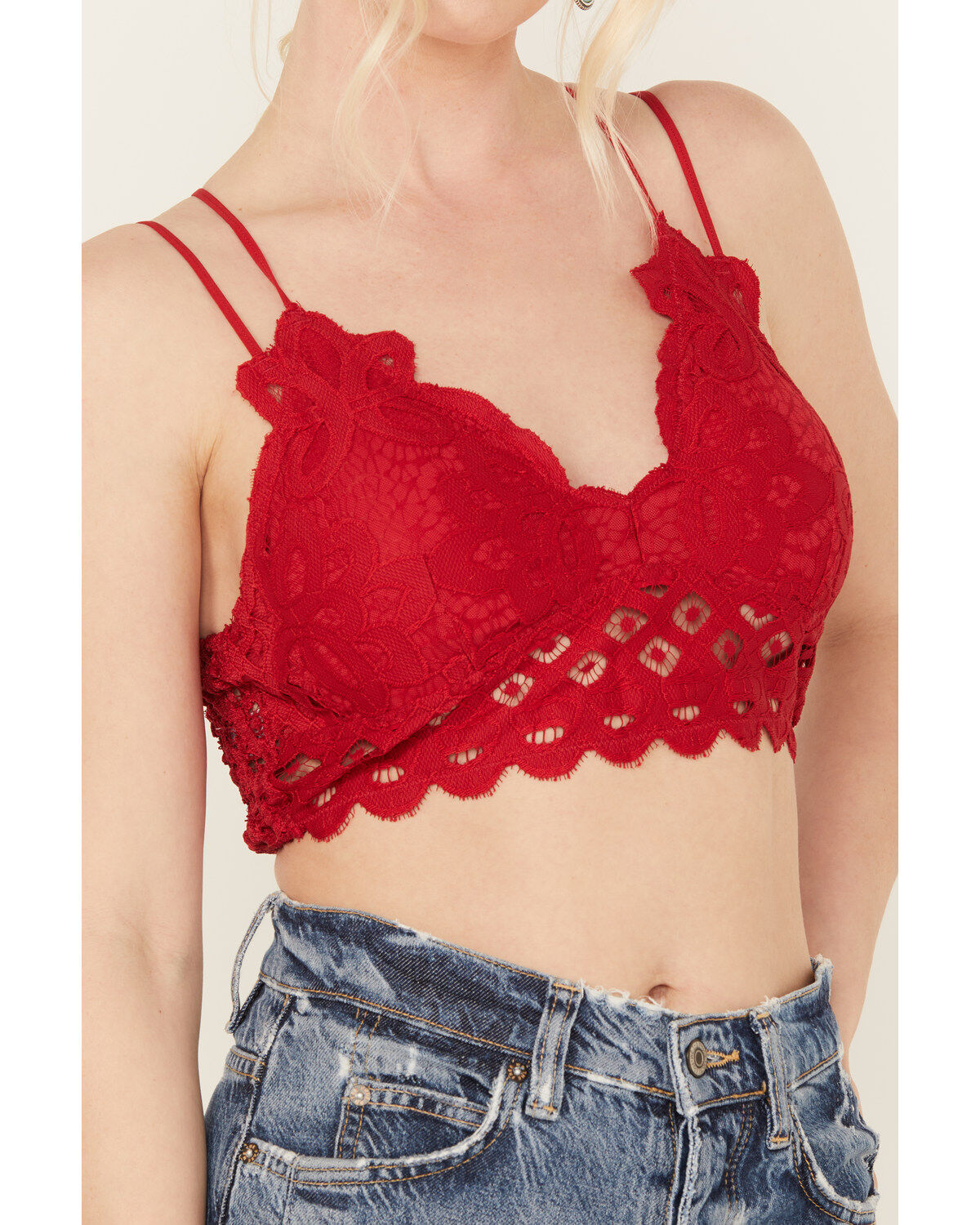 Image #3 - Wishlist Women's Strappy Lace Applique Scallop Lace Bralette, , hi-res