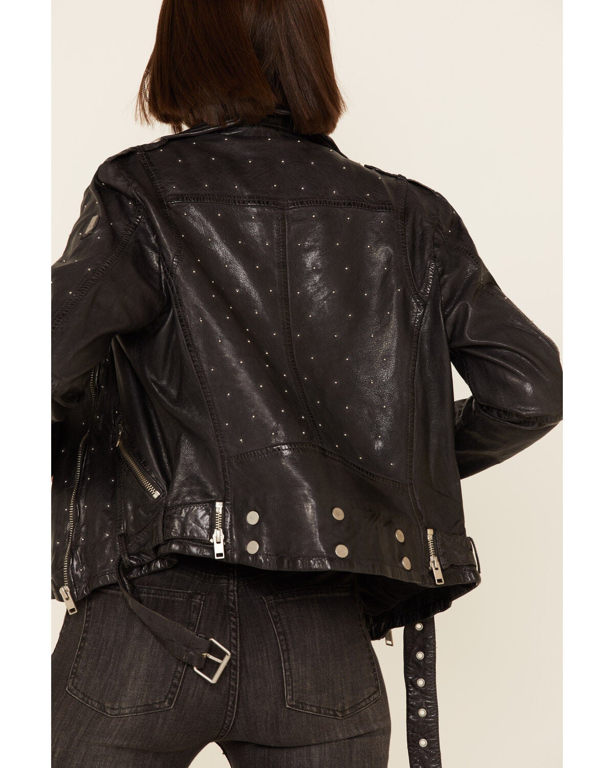 all saints studded leather jacket