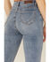 Image #4 - Rock & Roll Denim Women's Slit Front Trouser Jeans, Light Blue, hi-res