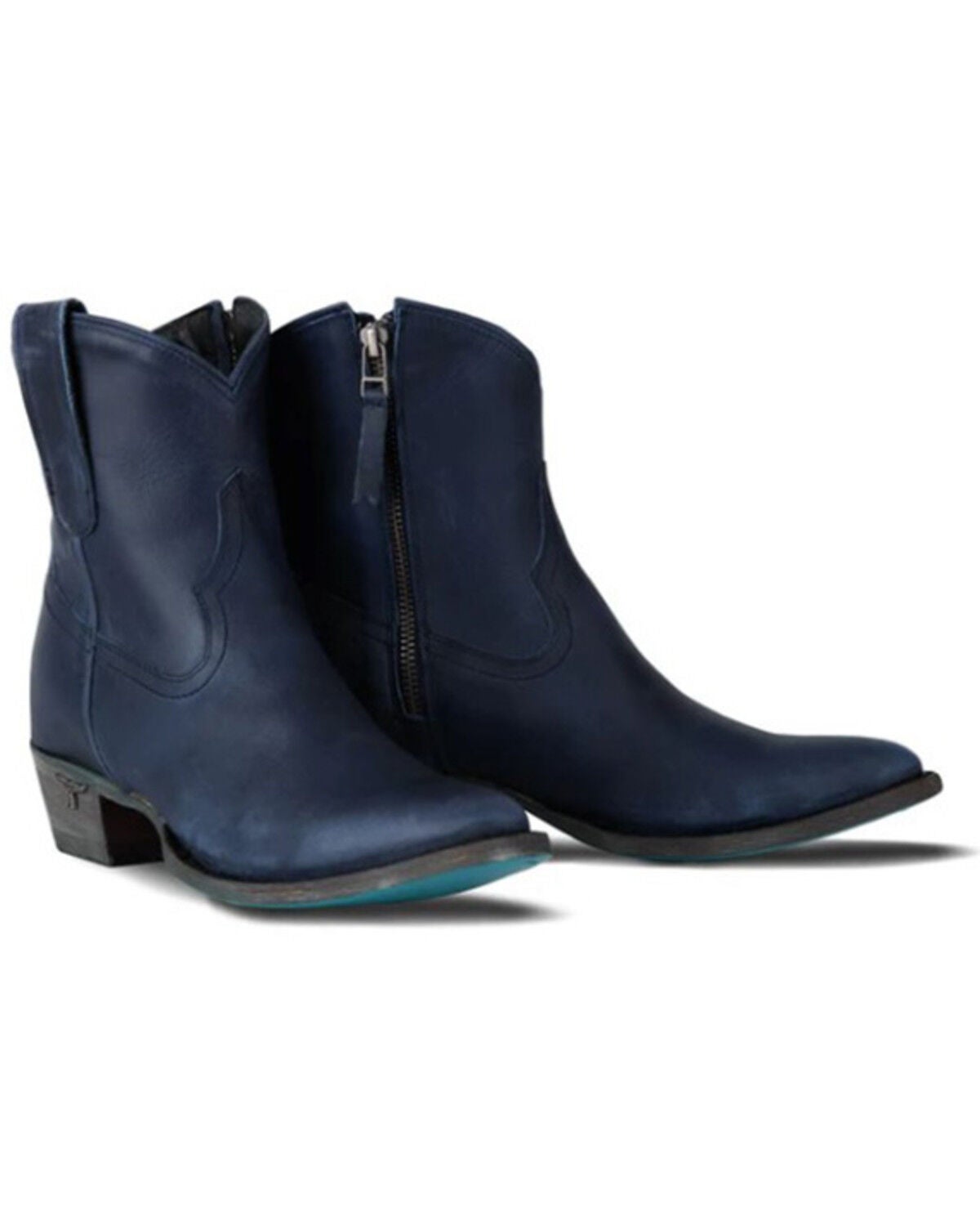 Lane Women's Plain Jane Western Booties - Round Toe, Navy, hi-res