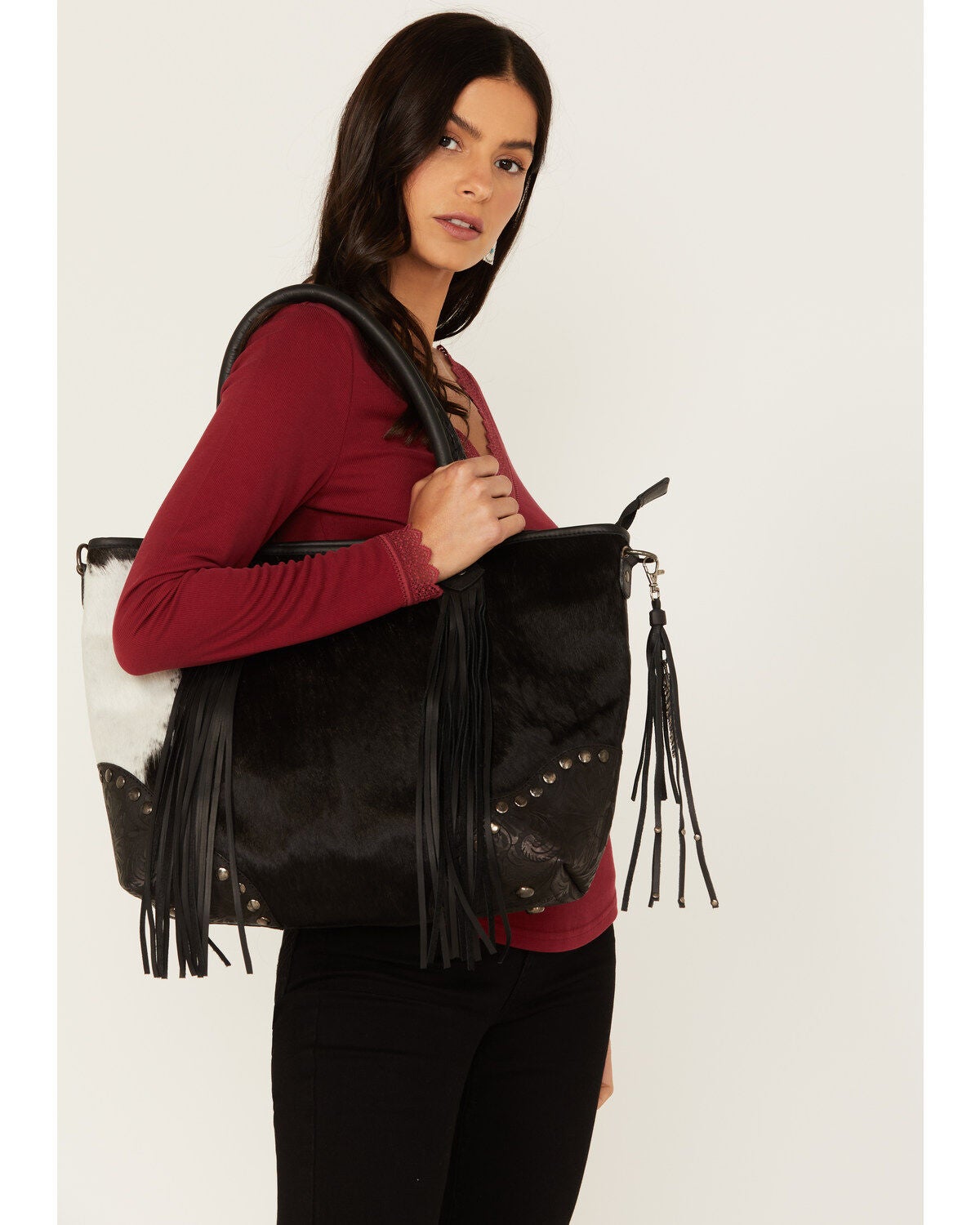 Idyllwind Women's Cow Are You Tote, Black, hi-res
