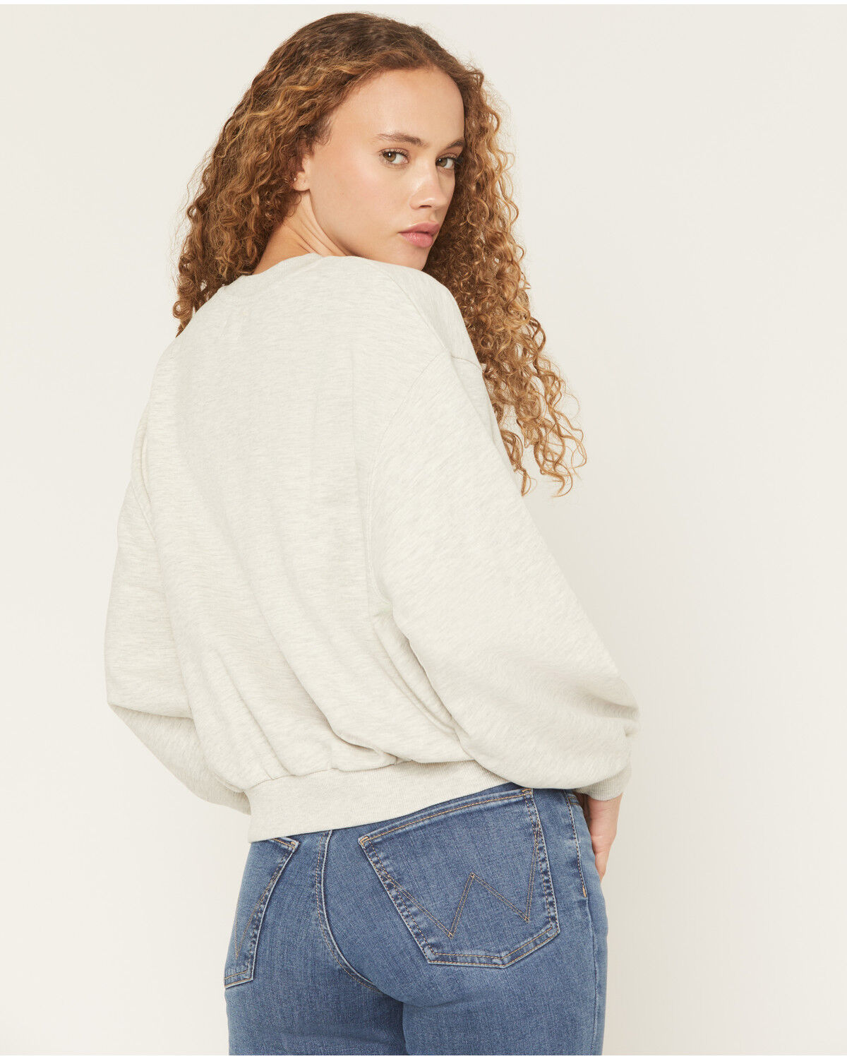 Image #4 - Wrangler Women's Logo Crewneck Sweatshirt, Grey, hi-res