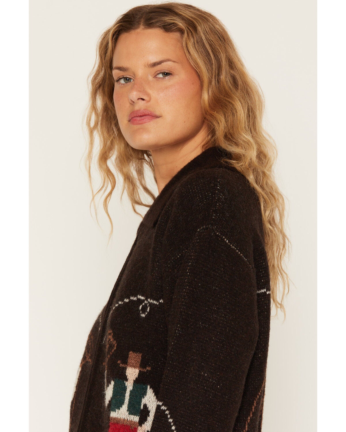 Image #2 - By Together Women's Cowboy Sweater, Brown, hi-res