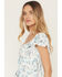 Image #2 - Wild Moss Women's Floral Print Short Sleeve Shirt, Ivory, hi-res