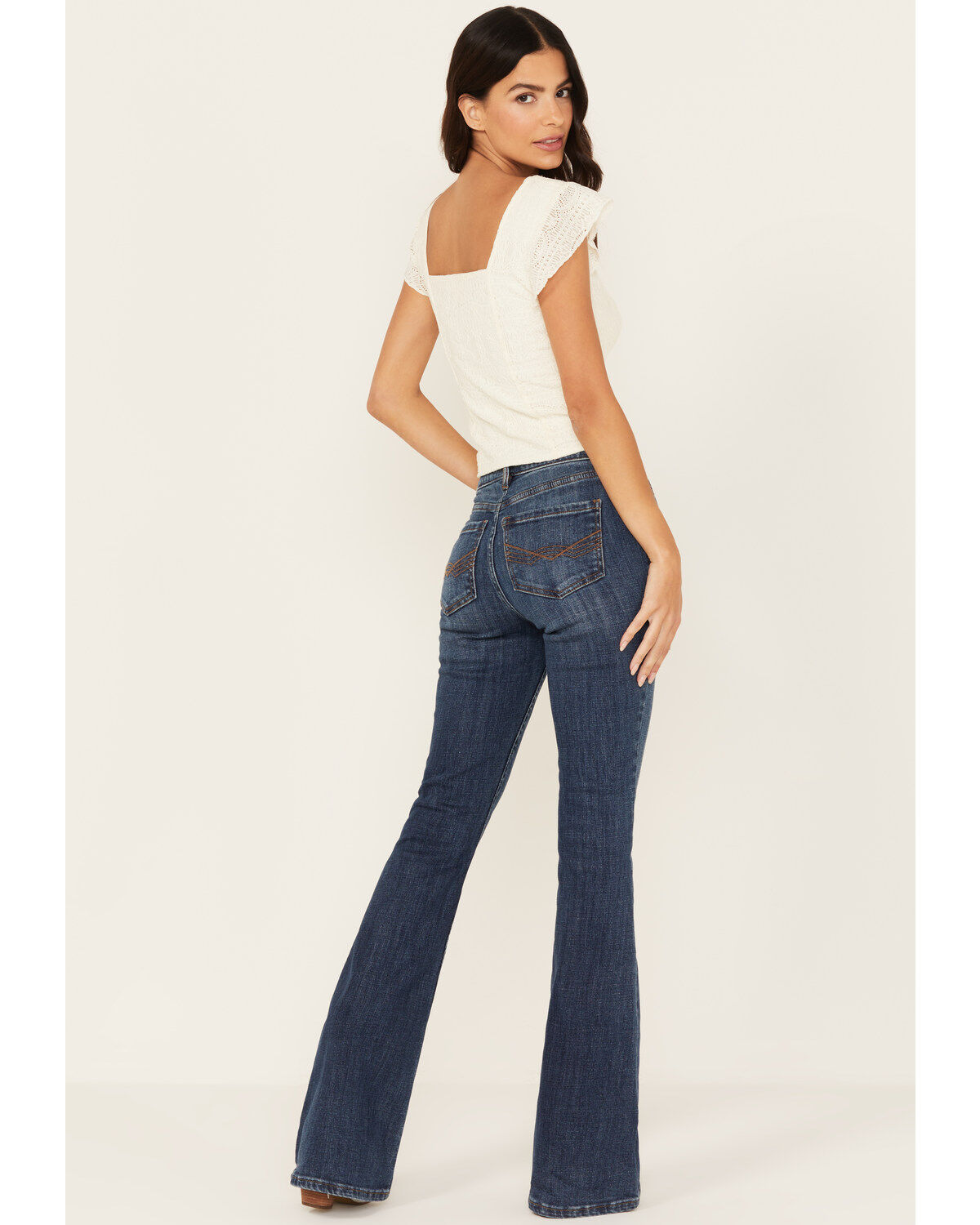 Image #3 - Idyllwind Women's Carvell Medium Wash Gypsy High Rise Stretch Flare Jeans, Medium Wash, hi-res