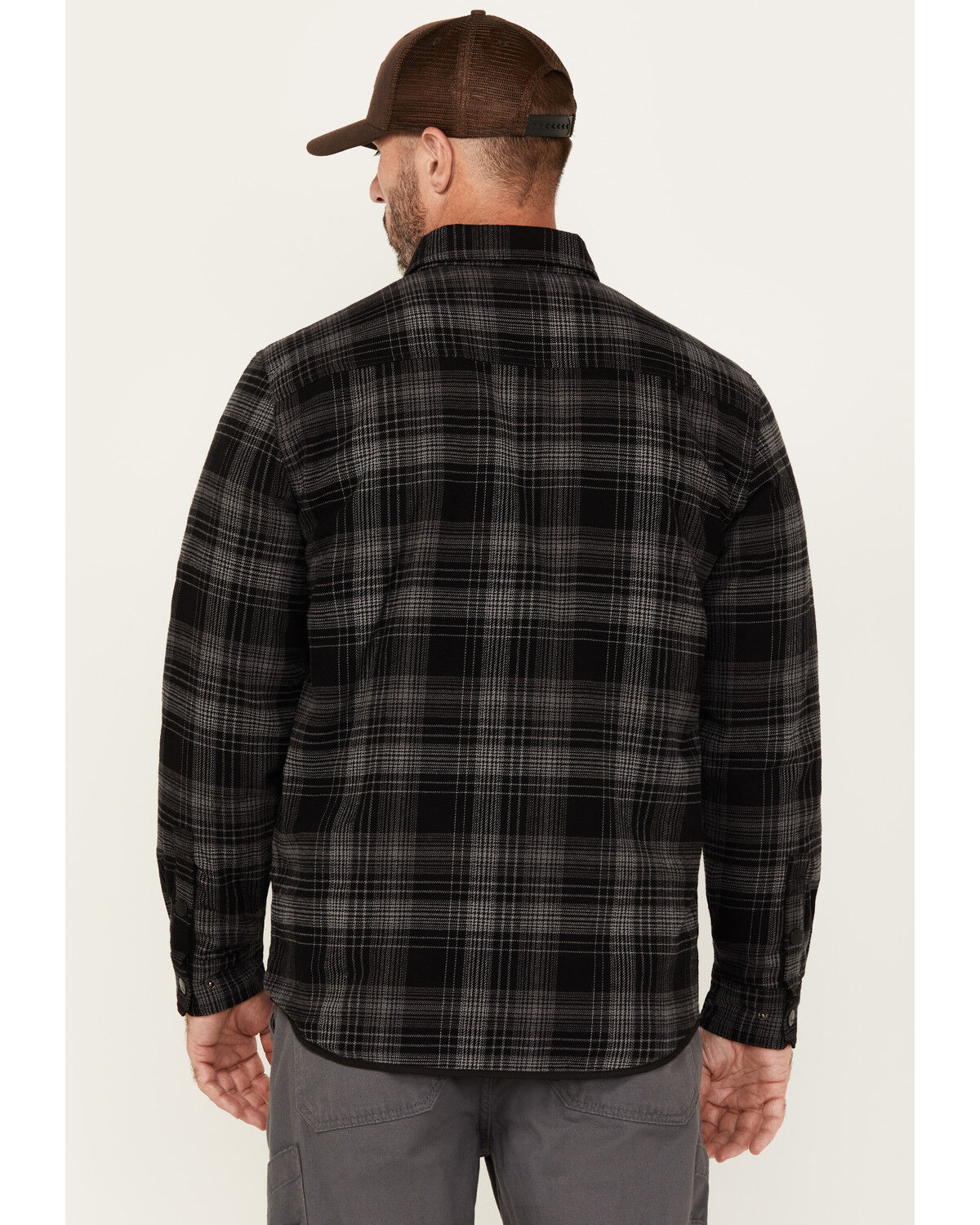 Image #4 - Hawx Men's Ashland Reversible Flannel Shirt Jacket, Black, hi-res