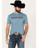 Image #1 - Wrangler Men's American Logo Short Sleeve Graphic T-Shirt, Heather Blue, hi-res