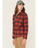 Image #2 - Ariat Women's Rebar Flannel DuraStretch Long Sleeve Button-Down Work Shirt, Red, hi-res