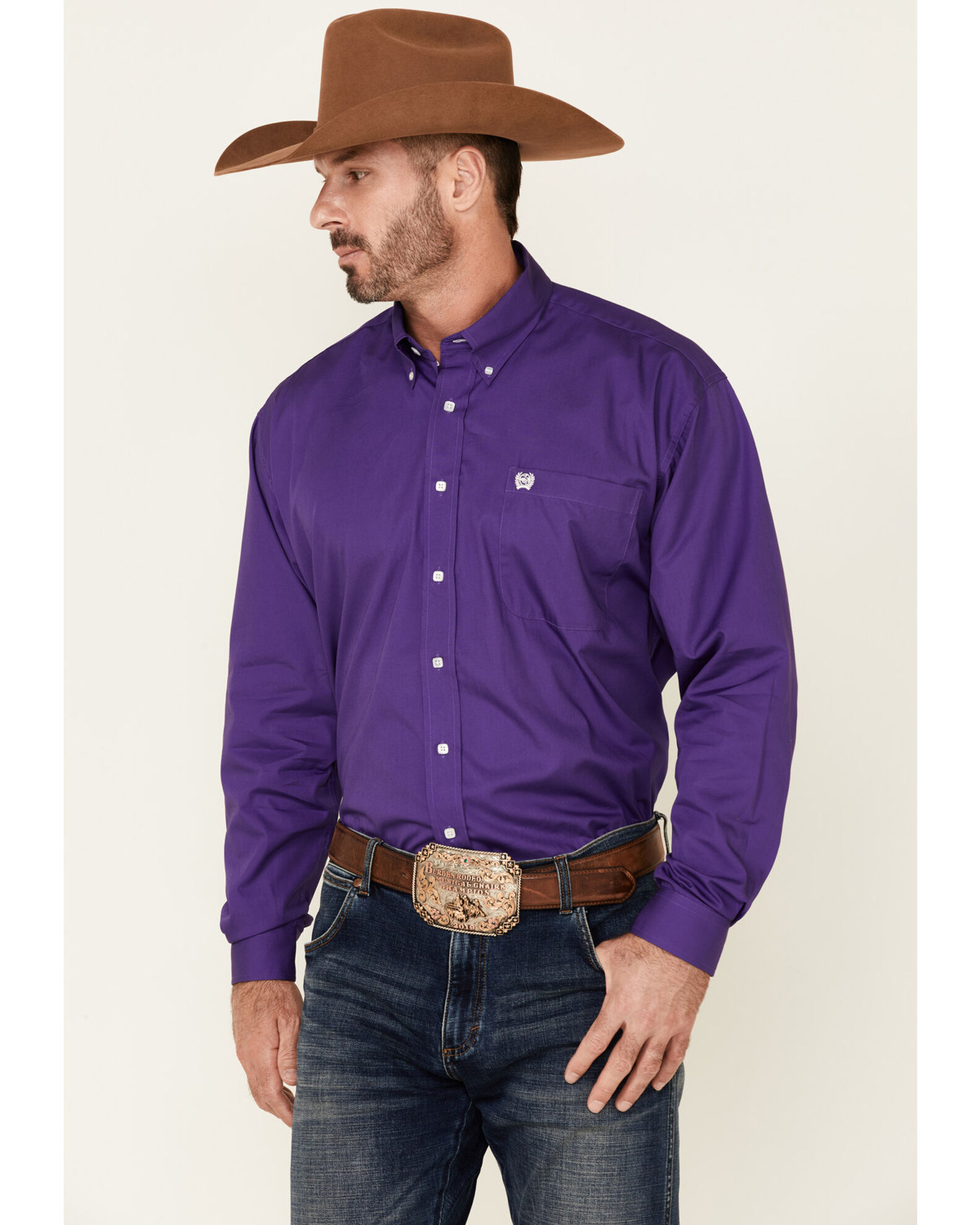 Purple sales button shirt
