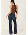 Image #3 - Shyanne Women's Joni Medium Wash High Rise Trouser Stretch Denim Jeans, Medium Wash, hi-res