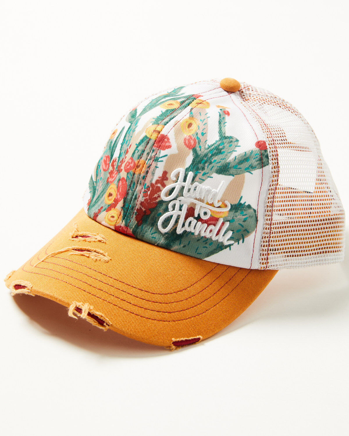 Image #1 - Shyanne Women's Hard To Handle Floral Print Mesh Cap, Medium Yellow, hi-res