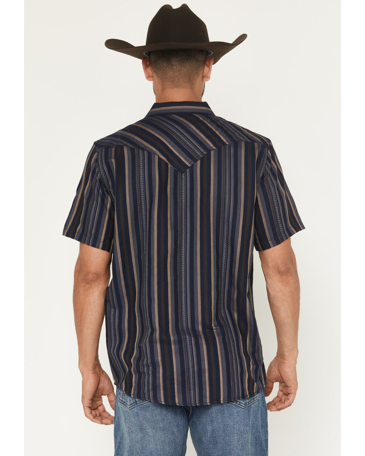 Cody James Men's Highland Rim Striped Print Short Sleeve Snap Western Shirt