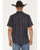 Image #4 - Cody James Men's Highland Rim Striped Print Short Sleeve Snap Western Shirt, Navy, hi-res