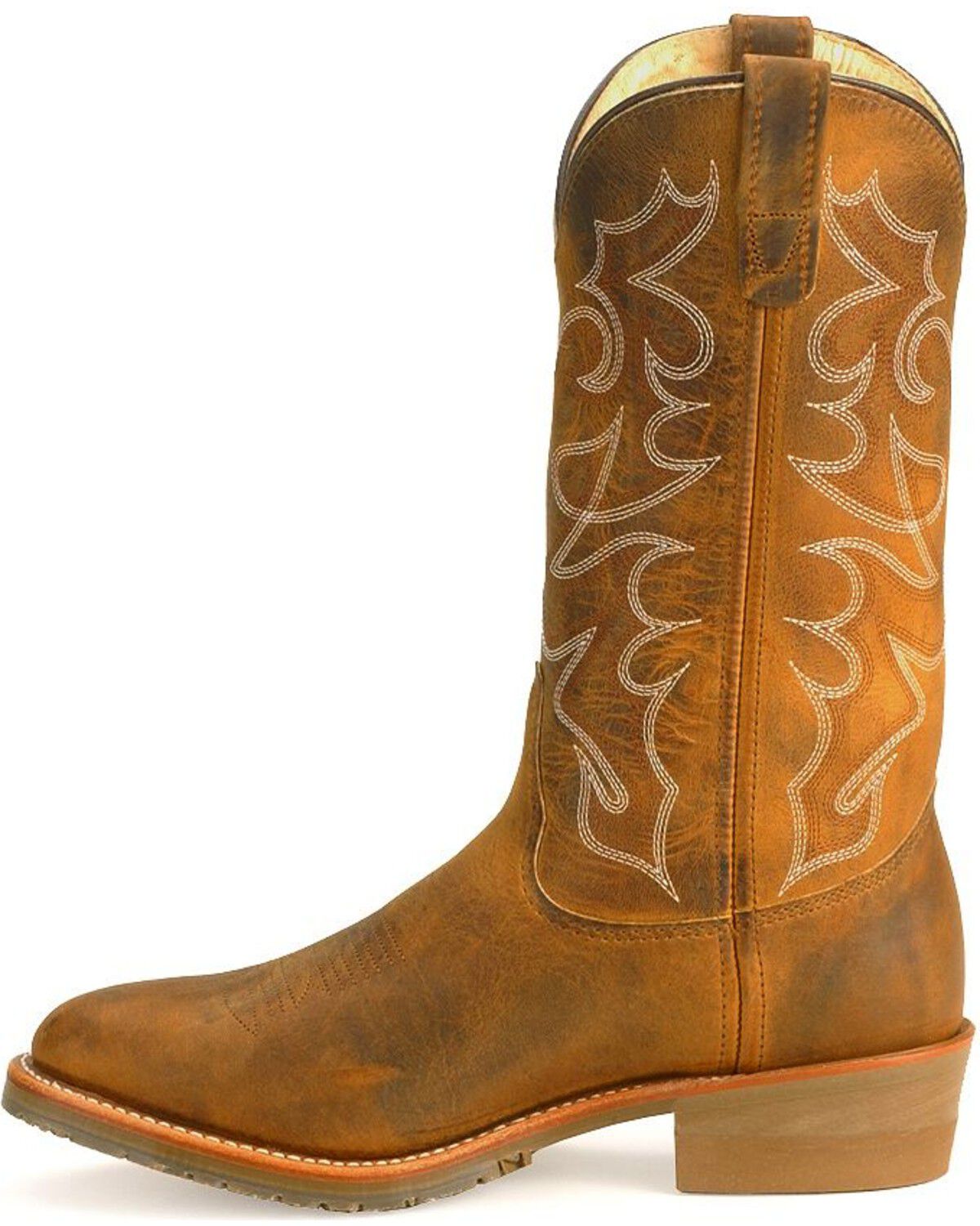 Image #4 - Double-H Men's Gel ICE Steel Toe Western Work Boots, Brown, hi-res