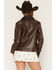 Image #4 - Stoosh Women's Faux Leather Zip Front Jacket, Brown, hi-res