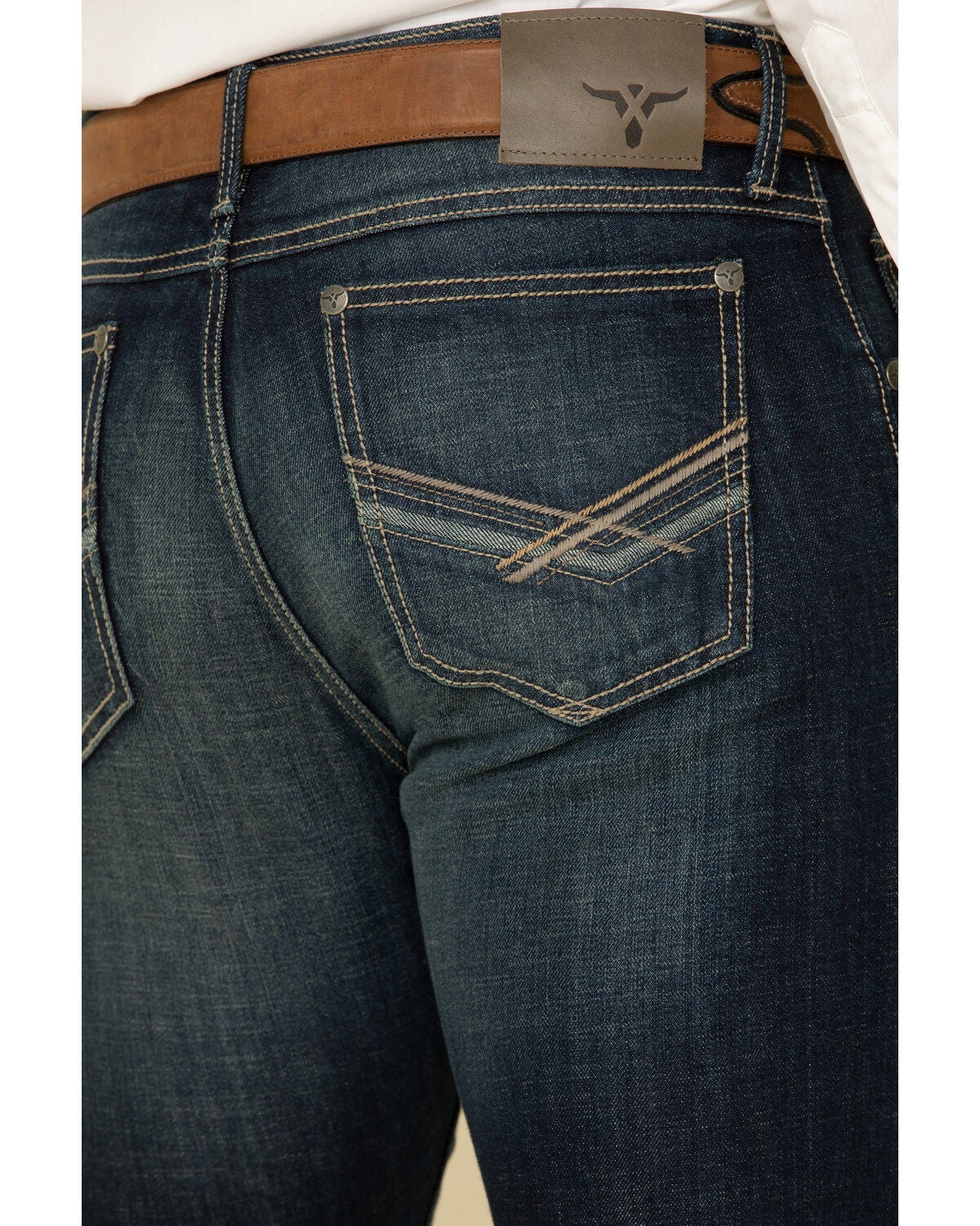 Image #5 - Wrangler 20X Men's No.42 Lawton Dark Stretch Vintage Slim Bootcut Jeans, , hi-res