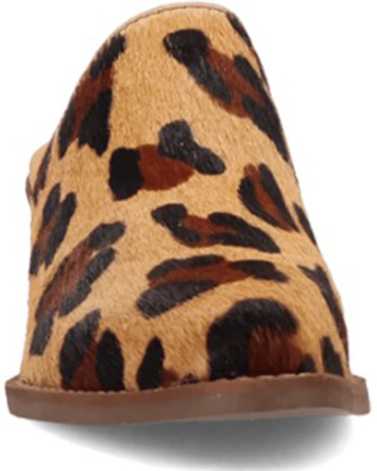 Image #4 - Dingo Women's Calico Leopard Print Hairon Mules - Round Toe, Leopard, hi-res