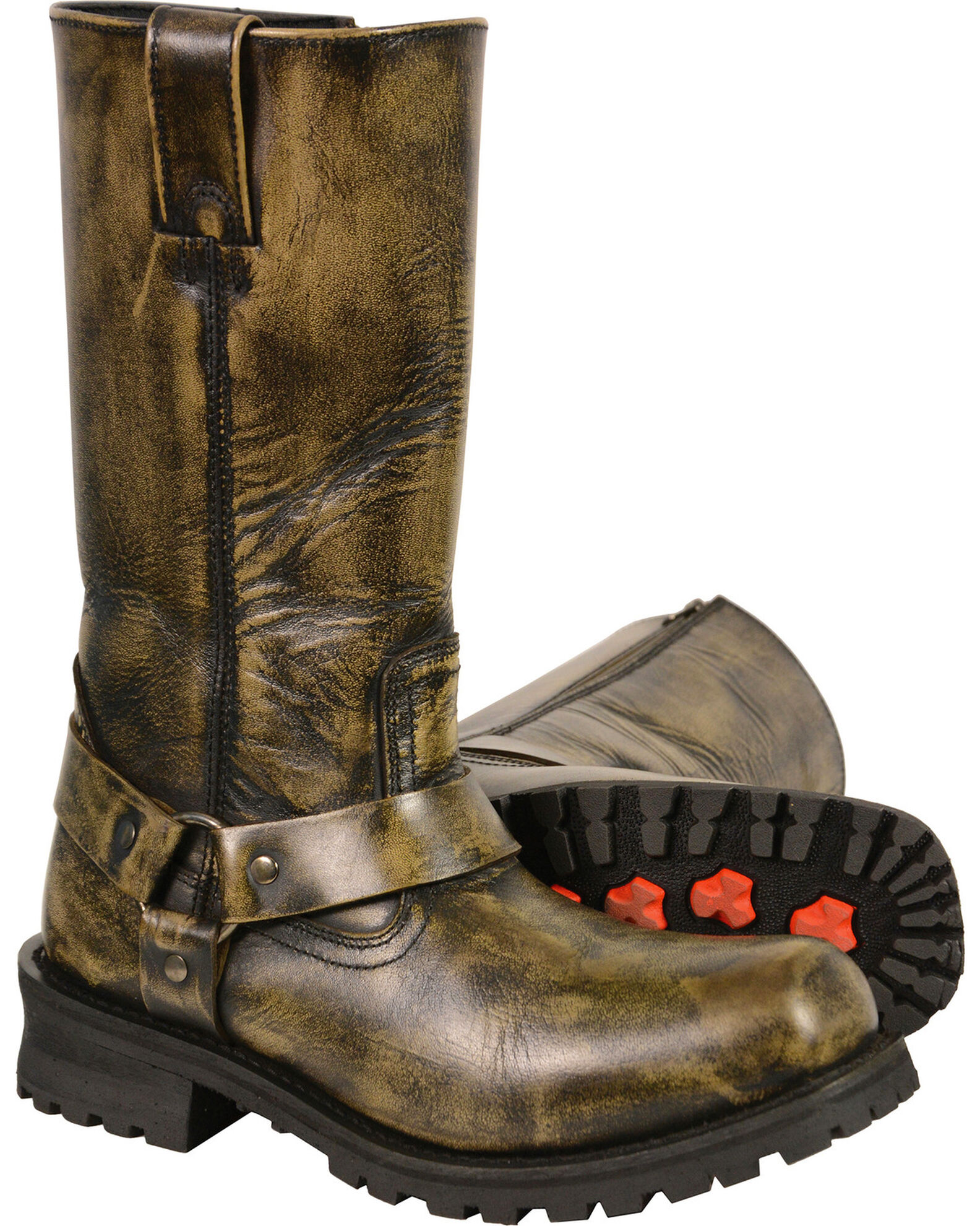 Square toe harness boots discount