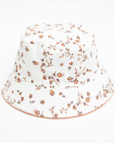 Cleo + Wolf Women's White Floral Print Reversible Bucket Hat , Multi, hi-res