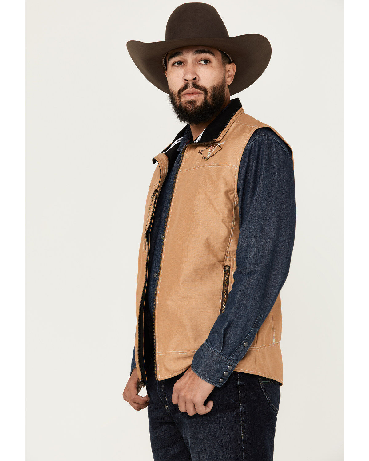 Image #2 - Cowboy Hardware Men's Buckskin Woodsman Tech Vest, Tan, hi-res