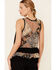 Image #4 - Mystree Women's Contrast Floral Boho Back Tank Top, Black, hi-res