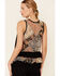 Image #4 - Mystree Women's Contrast Floral Boho Back Tank Top , Black, hi-res